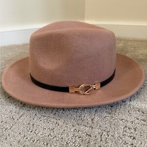 Joe's Jeans Tan Fedora with Black and Gold Band